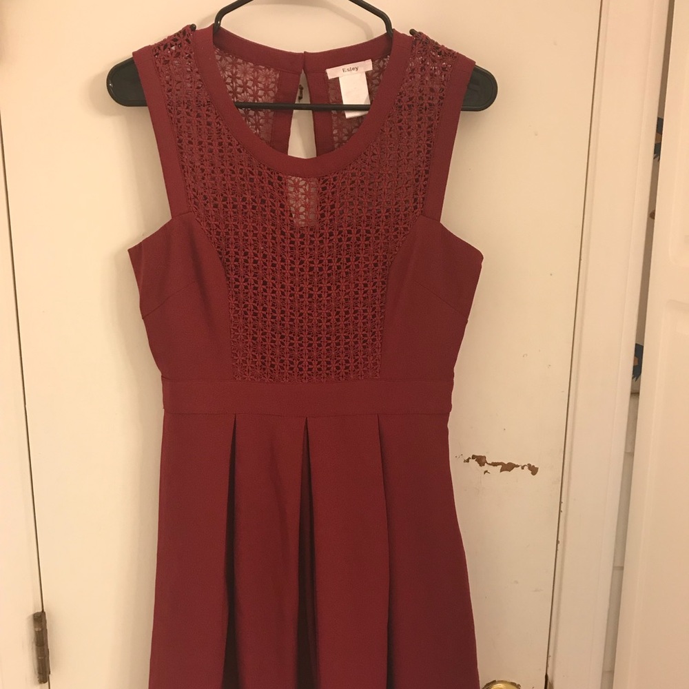 Red Sleeveless Crochet Dress